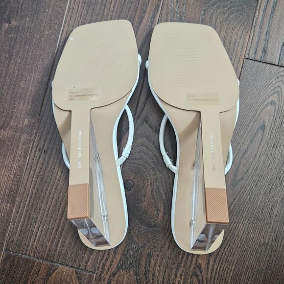 BNIB Steve Madden Clear Wedge Heels White Polat Transparent Size 10 - Picture 6 of 6